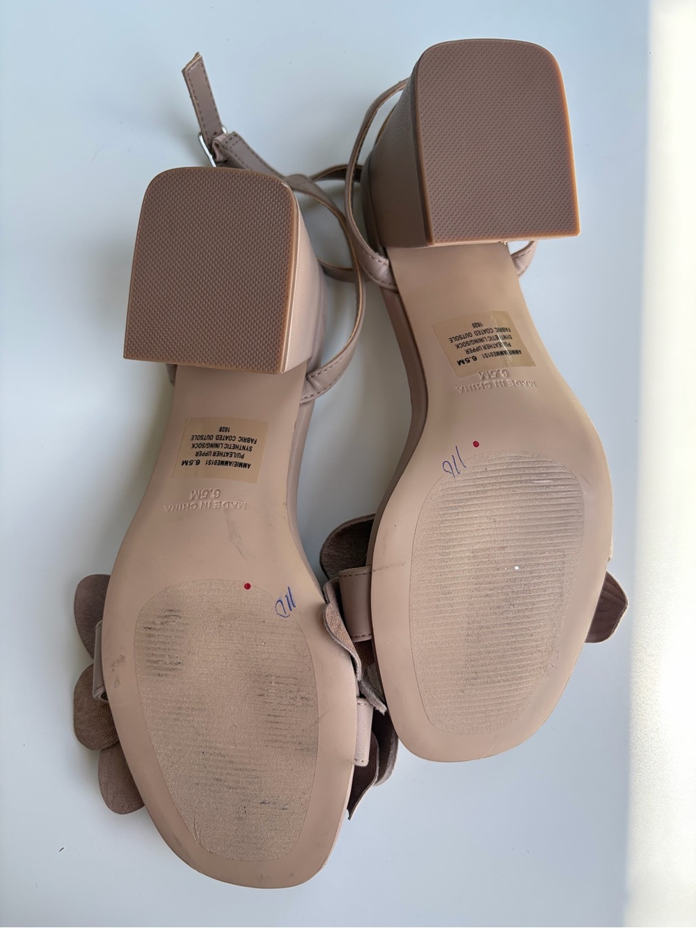 🆕🌺SteveMadden Floral Block Heel Sandals Nude Taupe 3D Flower Dress Heels Size6.5 - Picture 17 of 17